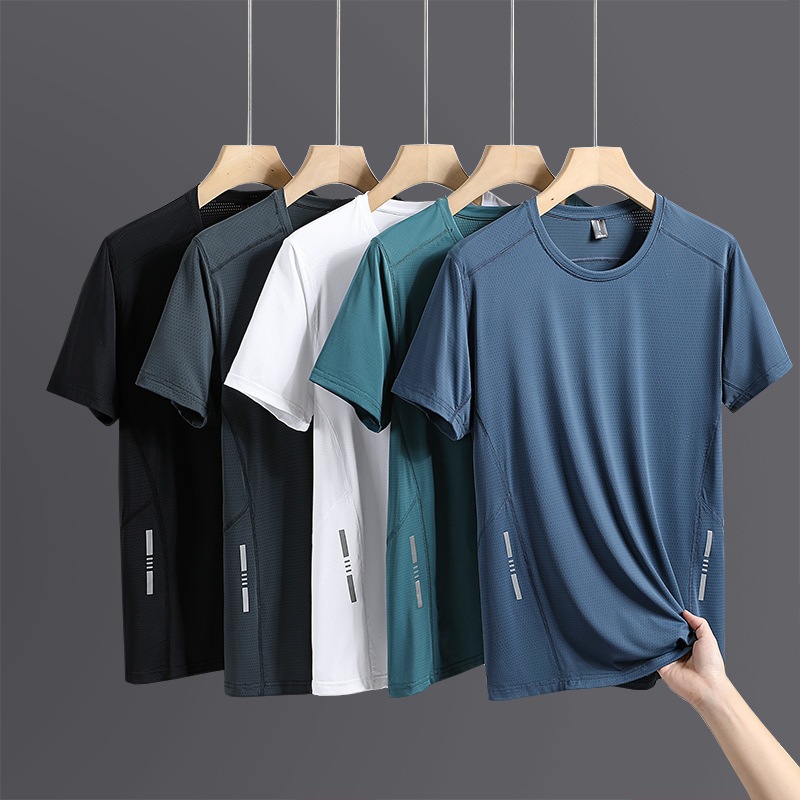 (45~140 กก.) เสื้อยืดแขนสั้นลําลอง ผ้าเรยอน ระบายอากาศ แห้งเร็ว สําหรับผู้ชาย GG808