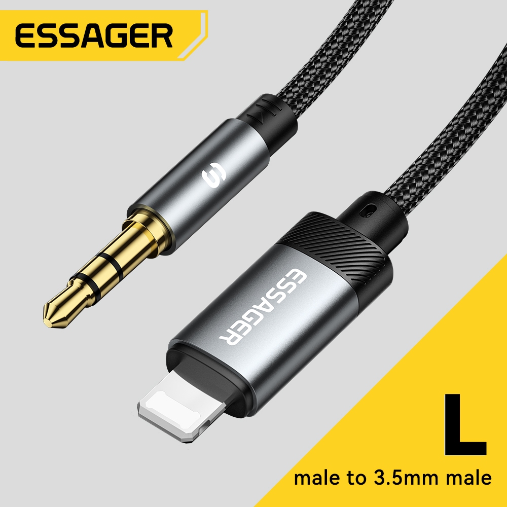 Essager Aux 3.5 มม.ถึง iP / Type-C /USB-A Aux Converter ชิปถอดรหัสความเที่ยงตรงสูงคุณภาพเสียง Hd