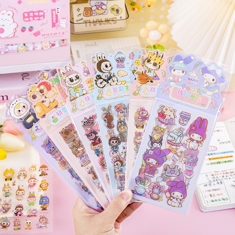 สติ๊กเกอร์การ์ตูน นักเรียนการ์ตูนน่ารักอัลบั้มทําเองบัญชีมือสติกเกอร์ตกแต่งขายส่ง