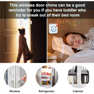 DAYTECH กระดิ่งประตู SanJie เซ็นเซอร์ประตูไร้สาย CHIME ประตู Entry Alarm CHIME สําหรับธุรกิจ/บ้าน/เด็ก 500 FT Range 26 Chimes 5 ปรับระดับเสียง Ringer Alert CC19