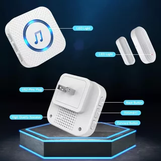 DAYTECH กระดิ่งประตู SanJie เซ็นเซอร์ประตูไร้สาย CHIME ประตู Entry Alarm CHIME สําหรับธุรกิจ/บ้าน/เด็ก 500 FT Range 26 Chimes 5 ปรับระดับเสียง Ringer Alert CC19