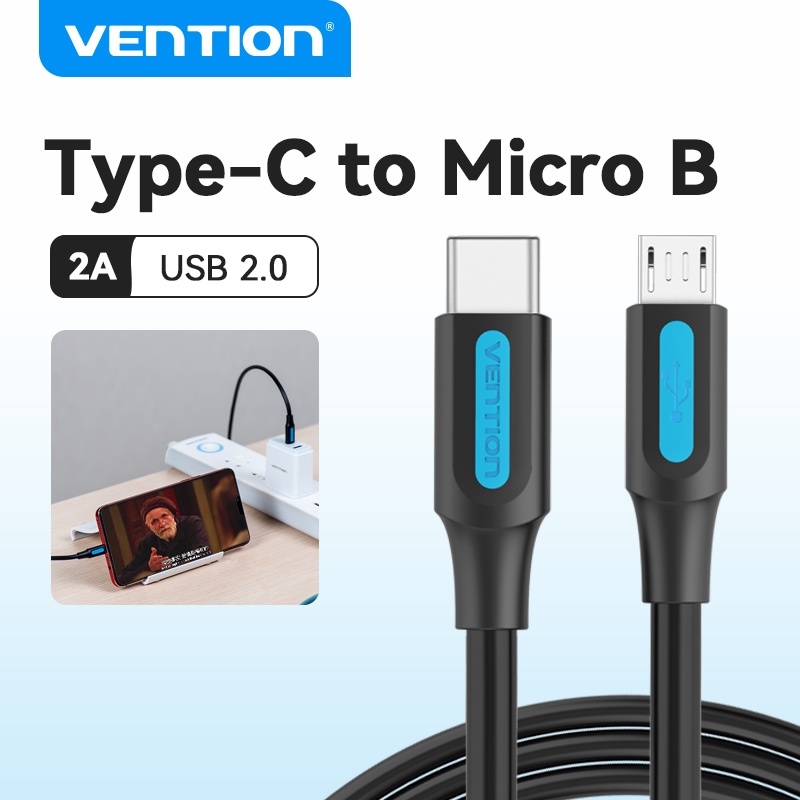 Vention สาย USB C to Micro B USB 2.0 สาย Micro to Type C สําหรับ Samaung Xiaomi