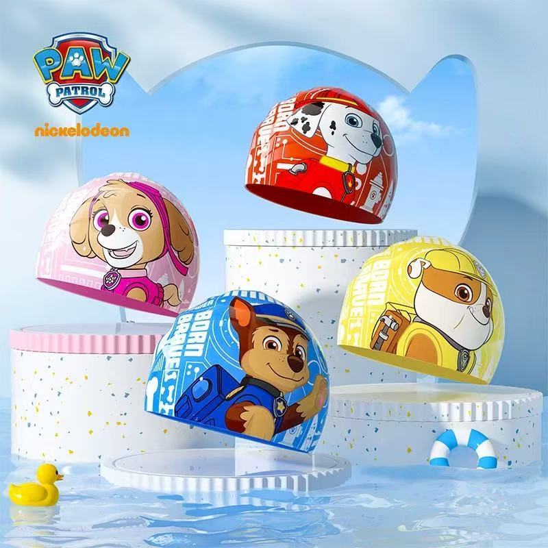 2024NEW💦หมวกว่ายน้ำเด็ก ลายการ์ตูน PAW Patrol น่ารัก หมวกว่ายน้ำ อุปกรณ์ว่ายน้ำ