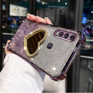 กรณีสําหรับ vivo y11 y12 y15 y17 y19 ป้องกันการสั่นสะเทือน soft shell พร้อมกระจกแต่งหน้ายืนฟังก์ชั่นโทรศัพท์มือถือ soft shell