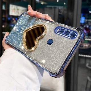 กรณีสําหรับ vivo y11 y12 y15 y17 y19 ป้องกันการสั่นสะเทือน soft shell พร้อมกระจกแต่งหน้ายืนฟังก์ชั่นโทรศัพท์มือถือ soft shell