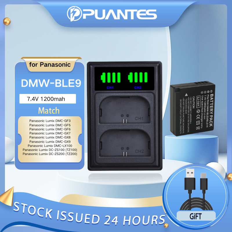 Puantes DMW-BLG10 BLE9 Dual Slot LCD USB Charger + แบตเตอรี่จับคู่ Panasonic Lumix DMC GX9 GX85 GX7 GF6 GF5 LX100