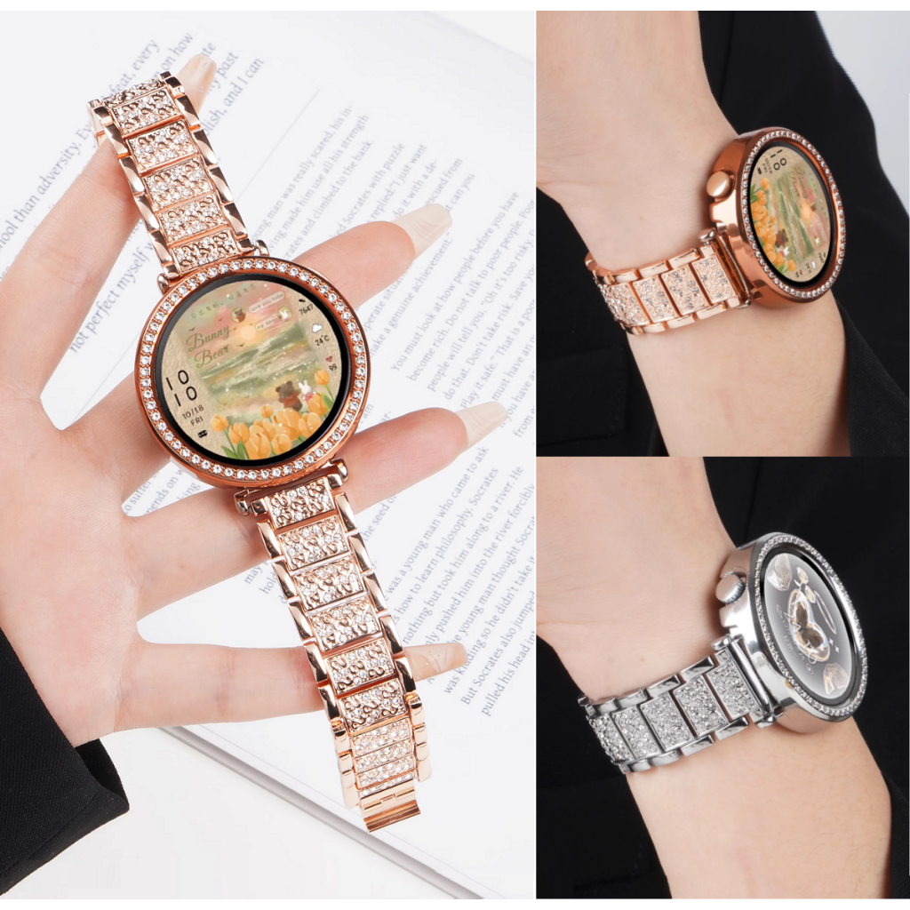 Bling Diamond Case Strap for huawei watch gt 6 สาย Huawei Watch GT 5 Pro สาย Hard เคส Huawei watch GT 5 Strap Frame For Huawei GT6 สาย Huawei GT5 Case Huawei watch GT 4 Strap Huawei GT5 เคส Huawei GT5 pro Strap Huawei gt 6 สาย Huawei Watch GT5 Pro Strap