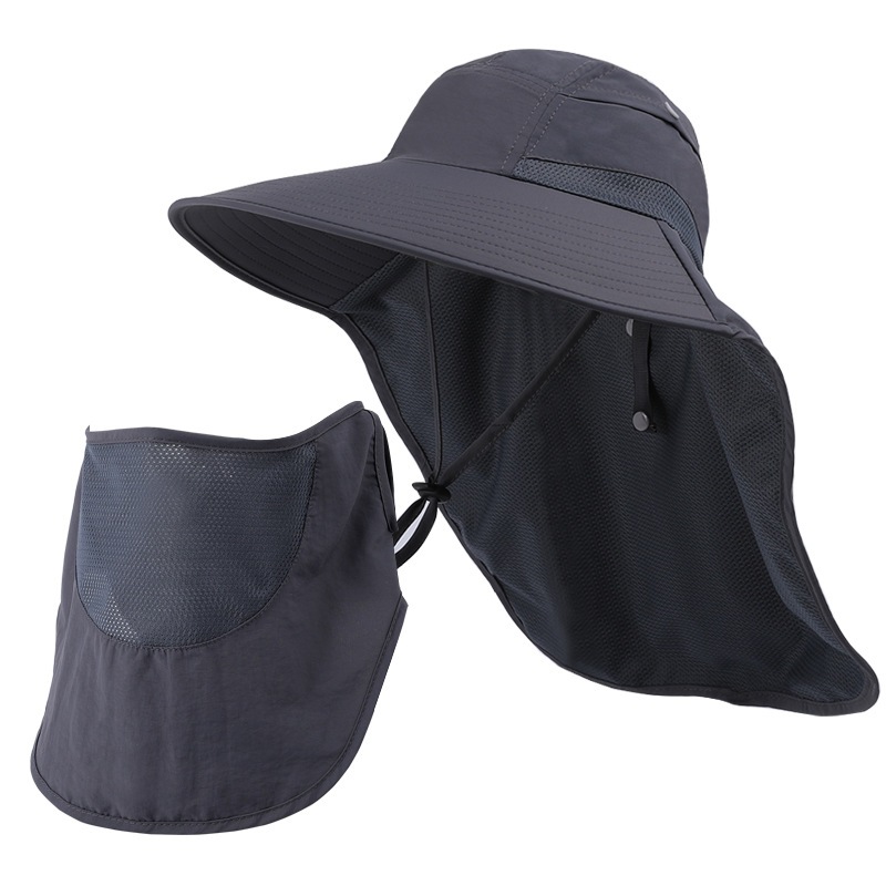 Hatlass Anti-UV Bucket Cap Climbing Fishing Hat With Face Cover Neck Cover หมวกชาวประมงมัลติฟังก์ชั่น