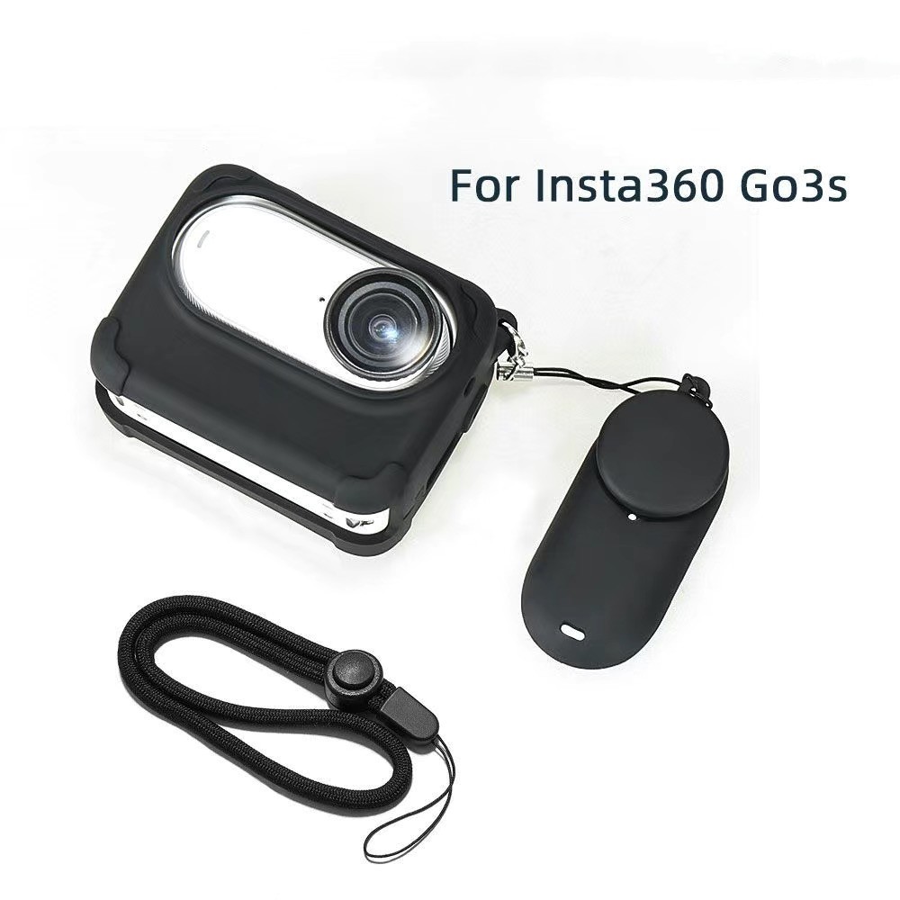 สําหรับ Insta360 GO 3/GO 3S อุปกรณ์เสริม Soft Shell Case + เลนส์ยางซิลิโคนซิลิกาเจลสําหรับ Insta 360 go3S