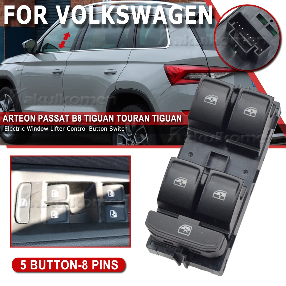 5G0959857D สวิตช์กระจกไฟฟ้าเหมาะสําหรับ Volkswagen Golf 7 Passat 3G Seattle Atacca Ibisha ST Leon 5G