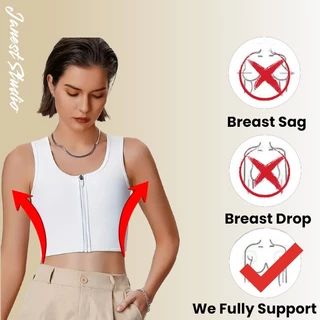 Chest Binder ผ้าฝ้าย 100% Tomoth Binder Chest Binder Plus ขนาดซิปด้านหน้าพร้อมผ้าพันแผล