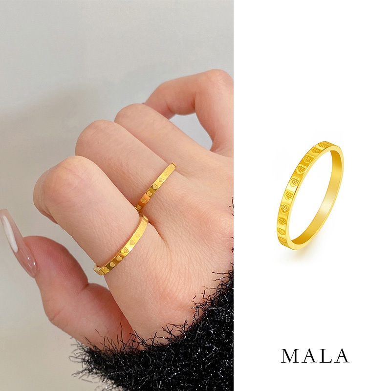 ใหม่ แหวนสเตนเลสไทเทเนียม รูปหัวใจ สไตล์ฮิปฮอป สําหรับคู่รัก