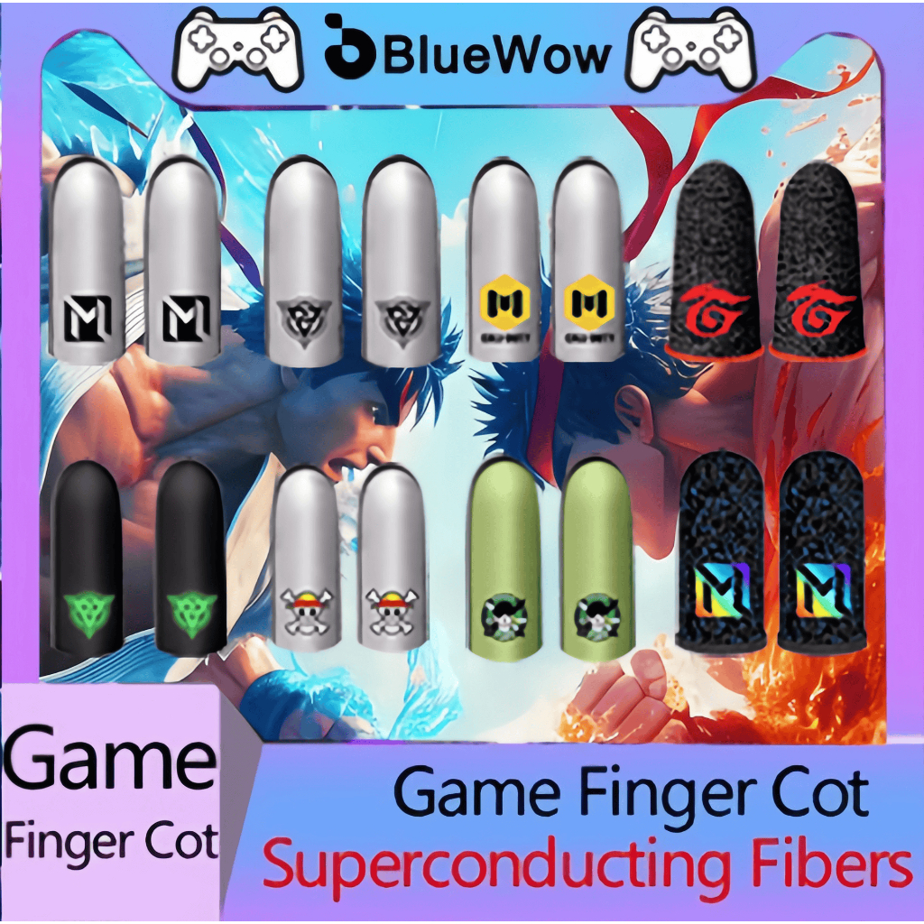 BlueWow ถุงมือเล่นเกม 1 คู่ป้องกันการลื่นไถลทนทานถุงนิ้วความไวสูง