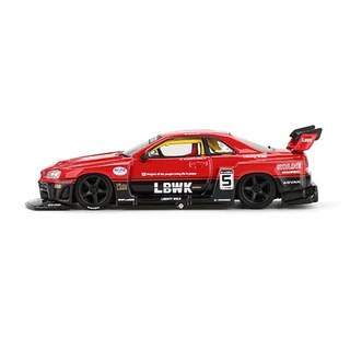 Mini GT MGT00843 843 1/64 Nissan LB-ER34 Super Silhouette SKYLINE ADVAN สีแดงสีดํา RHD Diecast Scale รุ่นรถ