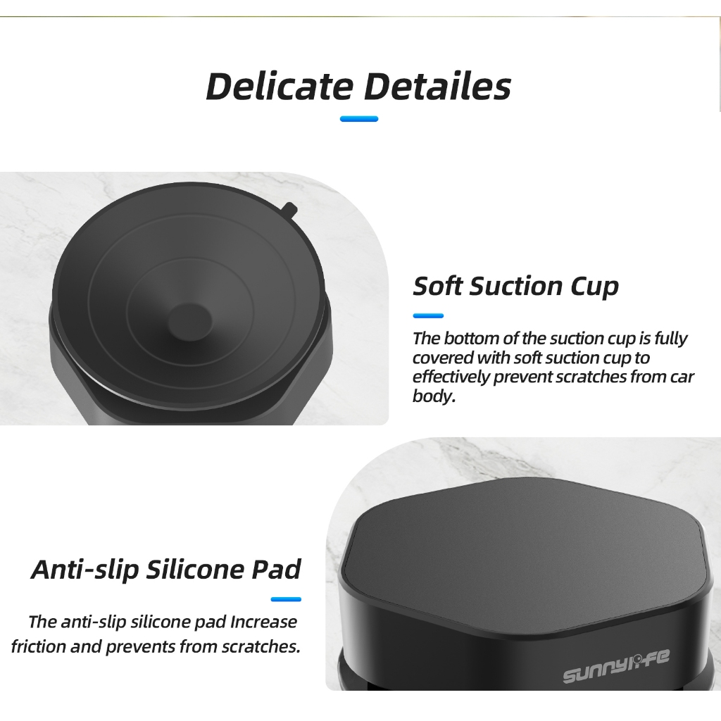 ฐานอะแดปเตอร์ถ้วยดูดกล้องกีฬาสากลสําหรับ DJI pocket 3/Action 5 pro/insta360 x3 x4 go3s/gopro กล้อง Car Mount อุปกรณ์เสริม