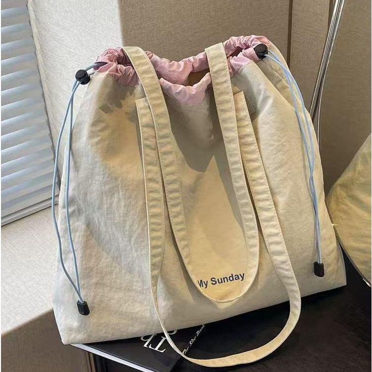 กระเป๋าผ้าลําลอง Tote Bag Drawstring Backpack กระเป๋าสะพาย