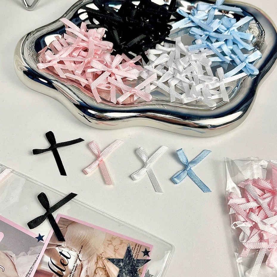 โบว์หลายสี ผสมชุด 100 ชิ้น วัสดุทำด้วยมือ DIY อุปกรณ์ตกแต่ง