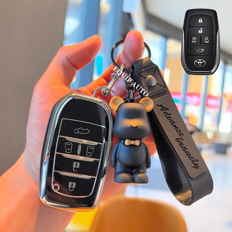 Toyota Car 5 ปุ่มฝาครอบกุญแจ Toyota Vellfire เคสกุญแจสําหรับ Toyota Alphard/Majesty/Vellfire/Sienta Remote Key Case ราคา ถูกที่สุด ดีลบีเคเค แกลเลอรีภาพที่ 5