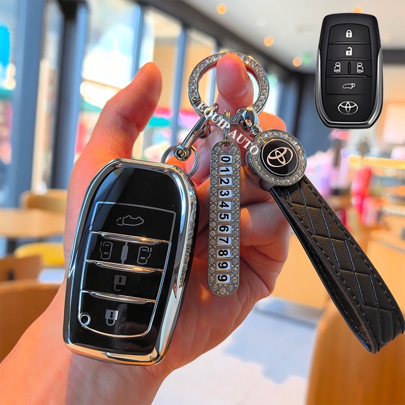 Toyota Car 5 ปุ่มฝาครอบกุญแจ Toyota Vellfire เคสกุญแจสําหรับ Toyota Alphard/Majesty/Vellfire/Sienta Remote Key Case ราคา ถูกที่สุด ดีลบีเคเค แกลเลอรีภาพที่ 7
