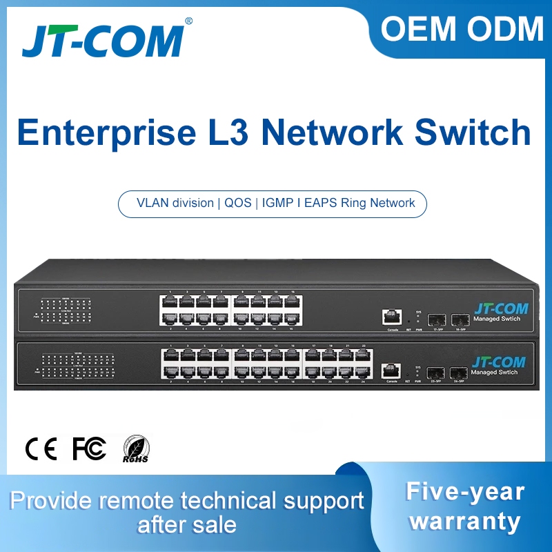 Jt-com 24-port Managed Switch Gigabit16/24/8 Rj45 พอร์ต 4 10G Uplink Fiber Optical Switch Management