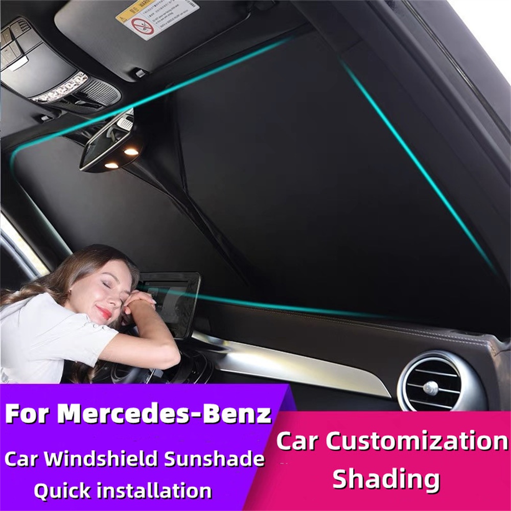 ม่านบังแดดกระจกรถยนต์สําหรับ Mercedes-Benz GLA 2015-2019 แผ่นบังแดดภายในรถแรเงาด้านหน้า