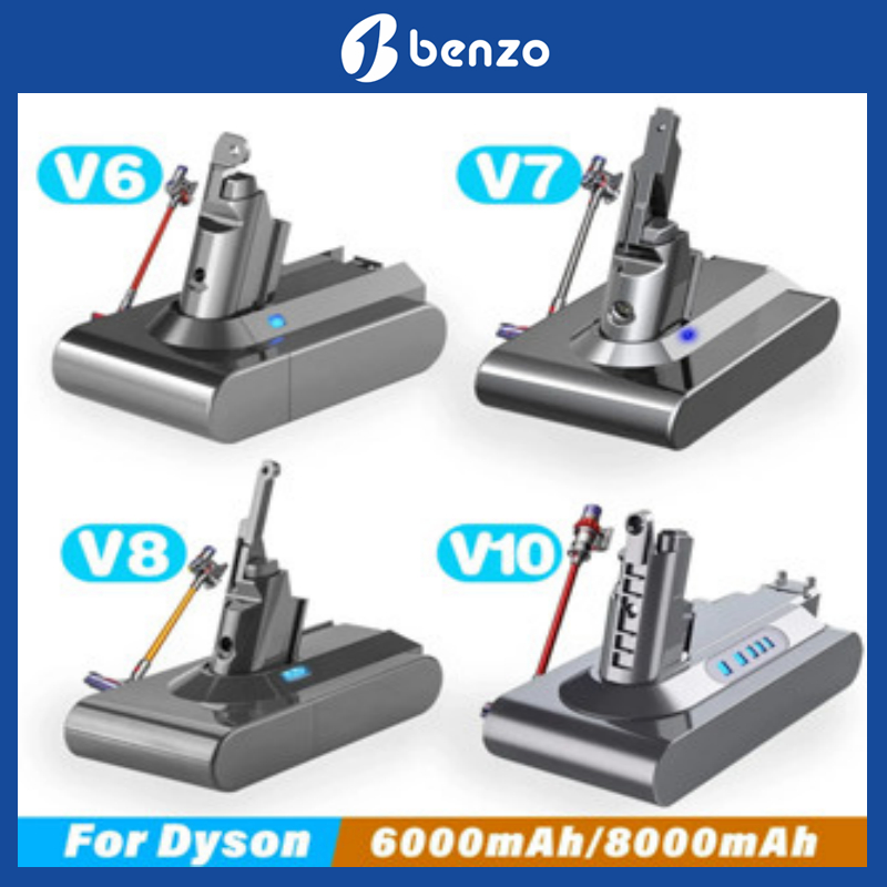 6.0Ah/8.0Ah เปลี่ยนแบตเตอรี่สําหรับ Dyson V6 V7 V8 V10 Series SV12 DC62 SV11 sv10 เครื่องดูดฝุ่นมือถืออะไหล่ Batterie