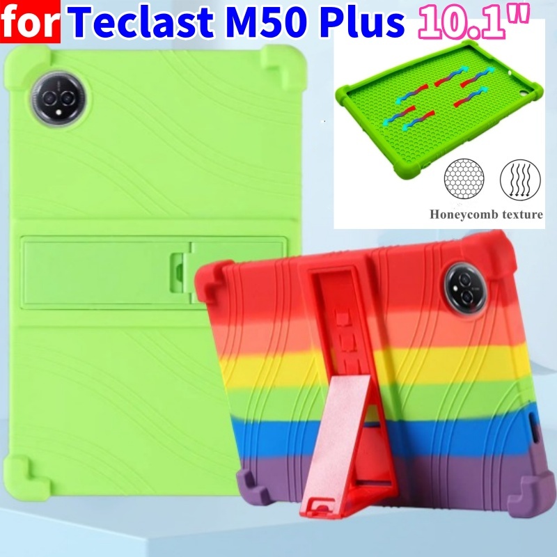 สําหรับ Teclast M50 Plus 10.1 นิ้วแท็บเล็ตซิลิโคนพลาสติก Kickstand กรณีเปลือกป้องกันสําหรับ Teclast 