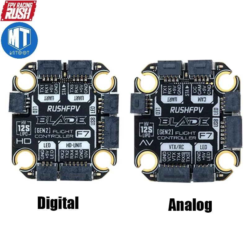 Rushfpv RUSH BLADE F722 V2 MINI FPV Flight Controller STM32F722 MPU6000 3-6S 20X20mm Digital Analog 