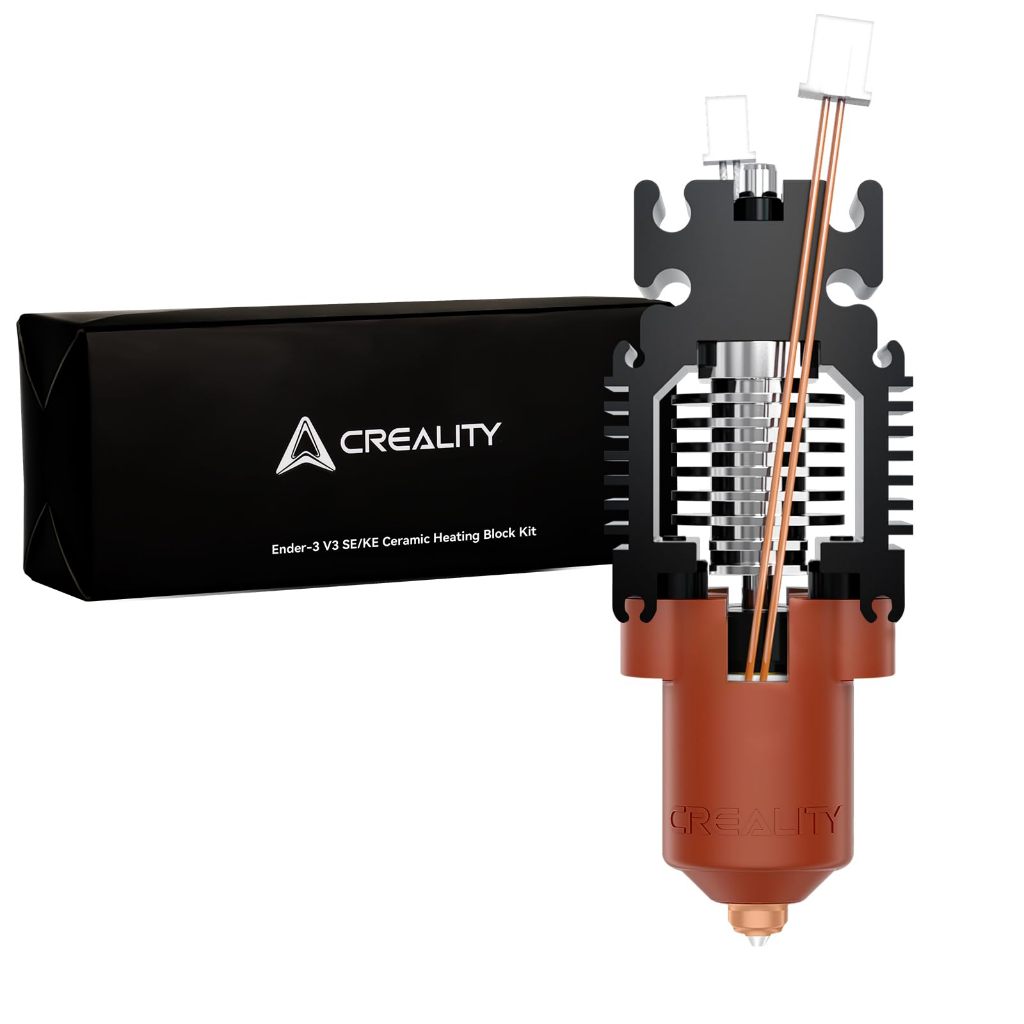 Creality Official Ender 3 V3 SE KE Hotend อัพเกรดชุด, 3D เครื่องพิมพ์เซรามิคบล็อกความร้อนพร้อมหัวฉีด Quick-Swap, รองรับ 300°C อุณหภูมิสูง, 600 มม./วินาทีความเร็วสูงสําหรับ Ender 3 V3