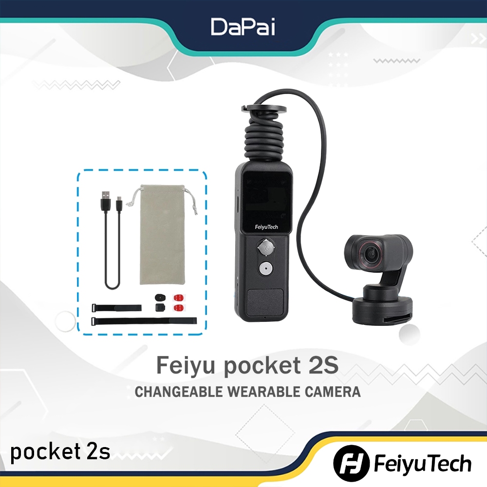 Feiyutech Pocket 2S กล้องกิมบอล 3 แกนแยกการออกแบบฐานแม่เหล็ก 1 / 2.5 นิ้วเซ็นเซอร์ 130 ° สนามมุมมอง Ultra HD 4K