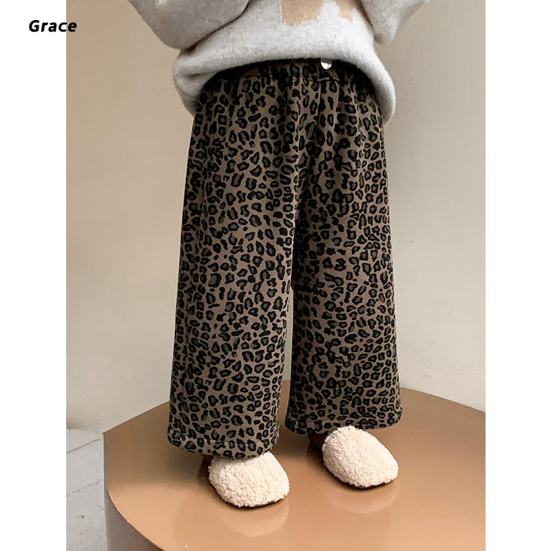 [Grace] (ในสต็อก) กางเกงเด็กผู้หญิง 2025 ใหม่สไตล์เด็กสบาย ๆ กางเกงพิมพ์เสือดาว..GR372# - รูปที่ 2