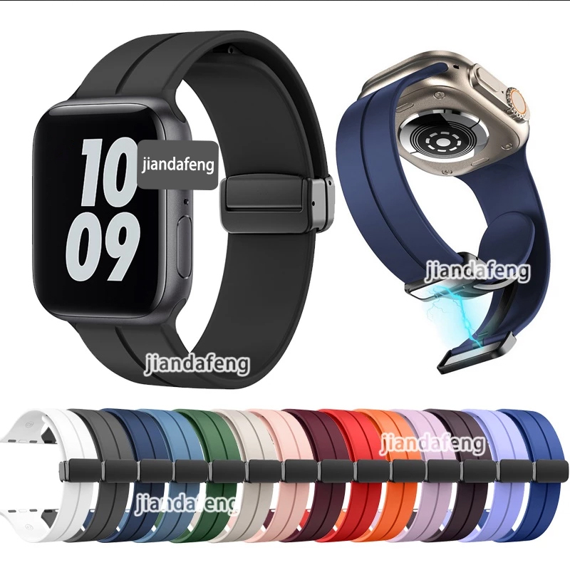 D Buckle Sport Band สายแม่เหล็กสําหรับ Apple watch Series 11 10 9 8 7 SE 6 5 4 3 Ultra iwatch 40 มม.44 มม.41 มม.42 มม.45 มม.46 มม.49 มม.