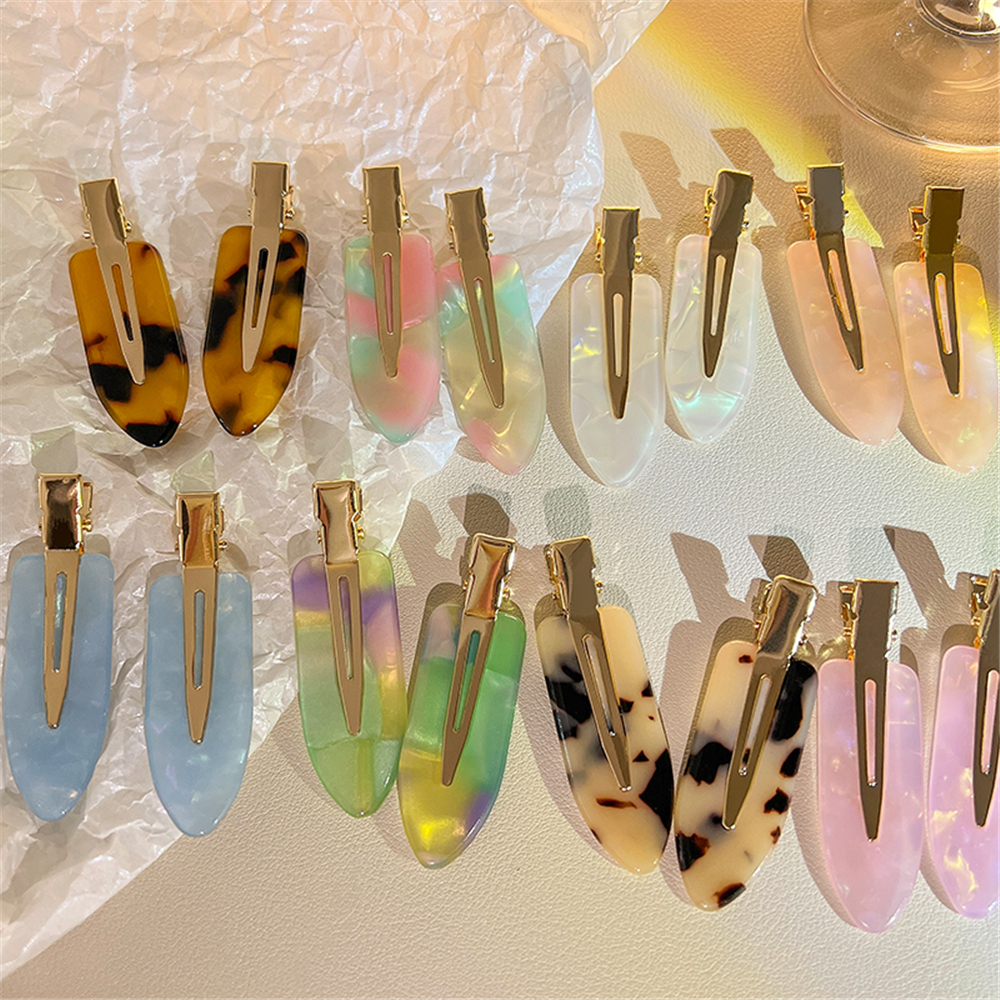 กรดอะซิติก Traceless Hairpin ผู้หญิงด้านข้าง Hairpin Duckbill คลิปแต่งหน้า Bangs ด้านข้างคลิปหน้าผากประณีตคลิปขนาดเล็ก Headwear - รูปที่ 2