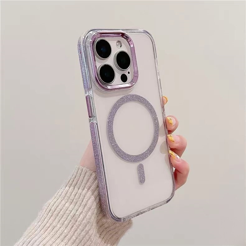Glitter ขอบ hard case ใช้งานร่วมกับ iPhone 11 pro max 12 pro max 13 pro max 14 pro max 15 pro max 16 pro max 14 PLUS 15 PLUS 16 PLUS