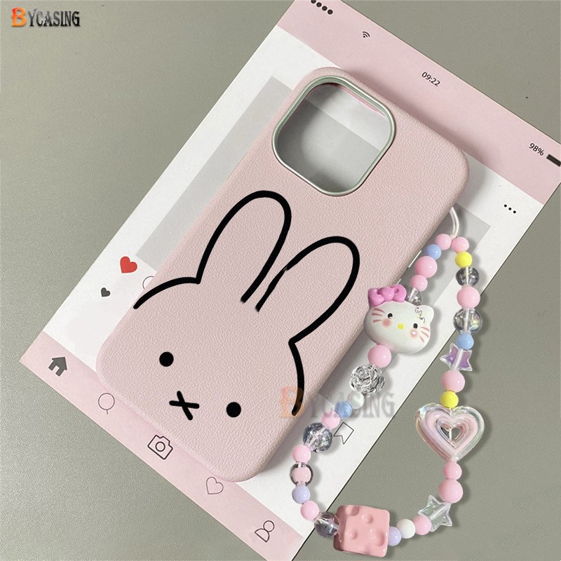หนังน่ารัก Miffy กระต่ายสําหรับ IPhone 11 16 13 14 15 12 Pro Max 16Plus XR X Xs Max 7Plus 8 Plus 6 6S XR Xs Max นุ่มฝาครอบโทรศัพท์โดย