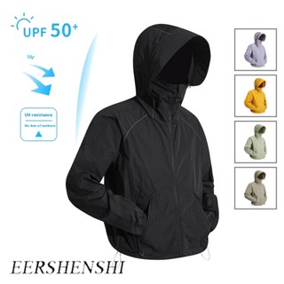 Eershensheng UPF50+ เสื้อแจ็คเก็ตกันแดดมีฮู้ดน้ําหนักเบาสําห…