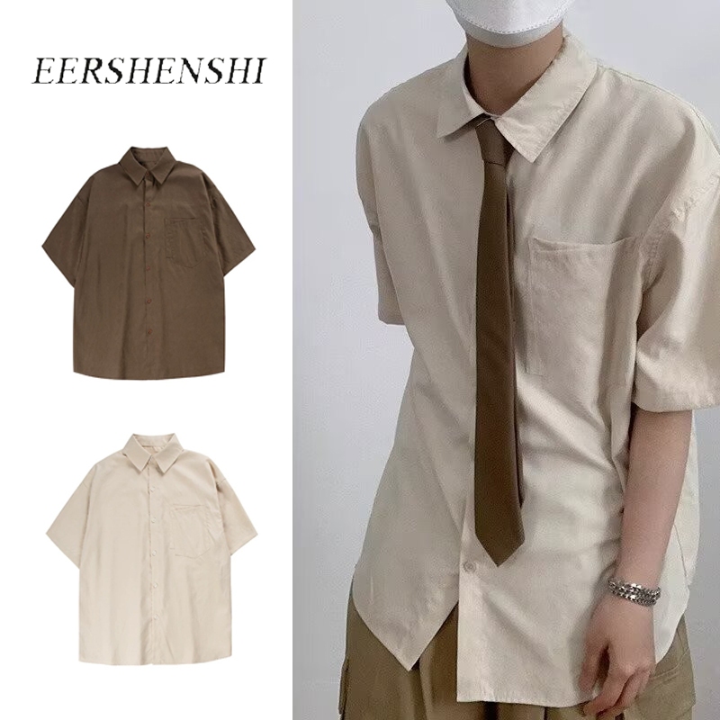 Eershenshi เสื้อเชิ้ตแขนสั้นผู้ชายสไตล์ญี่ปุ่นย้อนยุคสําหรับฤดูร้อน - ชุดลําลองและกึ่งทางการ