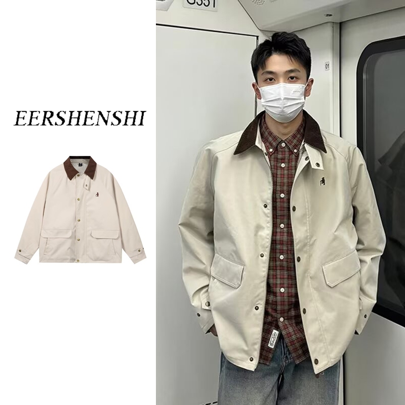 Eershenshi อเมริกันวินเทจแฟชั่นแจ็คเก็ตลําลองหลวม