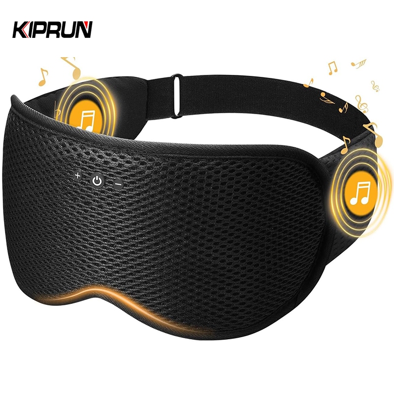 Kiprun หน้ากากนอนหลับคอนทัวร์ 3D พร้อมหูฟังบลูทูธ หูฟังนอนหลับ ผ้าระบายอากาศ ผ้าปิดตาสําหรับนอนหลับ ถ้วยตาคอนทัวร์ 3D ไฟดับ 100%, หน้ากากนอนสําหรับผู้ชาย, Wome
