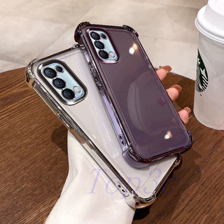 เคส Oppo Reno 5/Reno6/7/12F 5G/12 Pro/11F/Reno11/Reno 10 Pro 5G สี่มุมป้องกันการล่มสลายโปร่งใสเคสโทรศัพท์ SJDK
