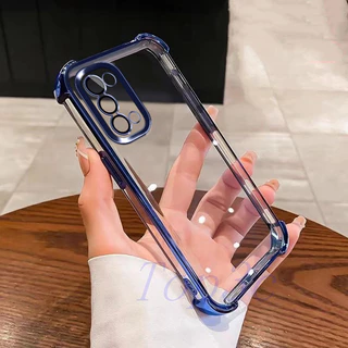 เคส Oppo Reno 5/Reno6/7/12F 5G/12 Pro/11F/Reno11/Reno 10 Pro 5G สี่มุมป้องกันการล่มสลายโปร่งใสเคสโทรศัพท์ SJDK
