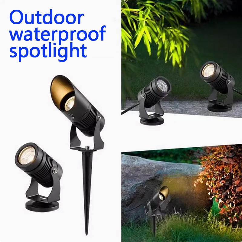 ไฟสนามหญ้า LED IP66 กันน้ํากลางแจ้งสวนไฟอลูมิเนียม COB Spotlight DC12V 220V Spike โคมไฟสําหรับ Home Park Courtyard Villa ภูมิทัศน์ไฟ