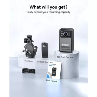 BOBLOV A28 กล้องขนาดเล็ก, กล้องวิดีโอขนาดเล็กพร้อม 2K, 9 ชั่วโมงแบตเตอรี่ Type C, Night Vision Motion Detection IP66 กันน้ํา, ที่ยึดจักรยานสําหรับการบันทึก On-The-Go