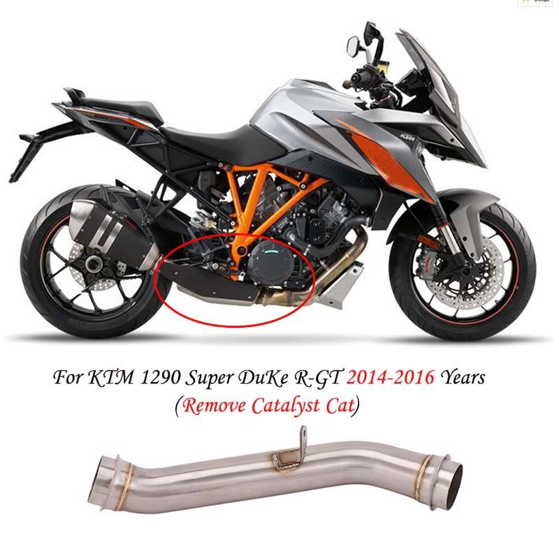ท่อไอเสียรถจักรยานยนต์ท่อกลางสําหรับ ktm 1290 ktm 1290 SUPER DUKE R-GT 2014 2015 2016