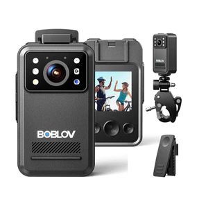 BOBLOV A28 กล้องขนาดเล็ก, กล้องวิดีโอขนาดเล็กพร้อม 2K, 9 ชั่วโมงแบตเตอรี่ Type C, Night Vision Motion Detection IP66 กันน้ํา, ที่ยึดจักรยานสําหรับการบันทึก On-The-Go