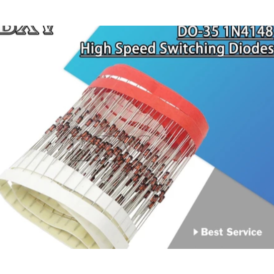 100 ชิ้น 1N4148 สัญญาณขนาดเล็ก Fast Switching Diodes Axial 100V 1A DO-35 (DO-204AH) IN4148 1N IN 4148