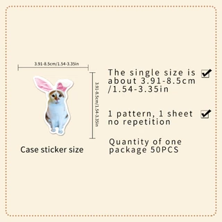 สุ่ม 50 ชิ้นแมวตลก DIY Creative มอเตอร์/รถ/หมวกกันน็อกสติกเกอร์ Home Decal สติกเกอร์กันน้ํา