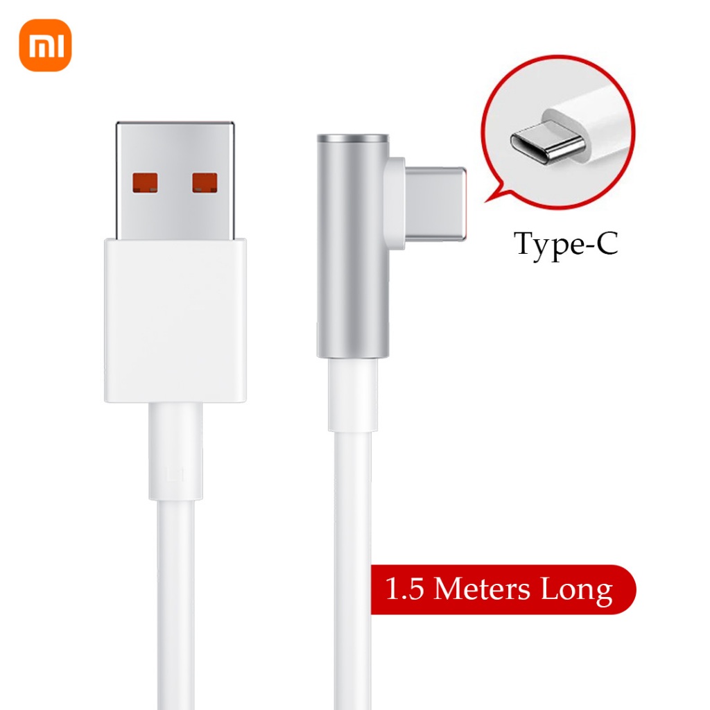 Xiaomi 6A Type-C Fast Charging Data Cable ยาว 1.5 ม. รองรับ 120W Max Fast Charging การออกแบบรูปตัว L