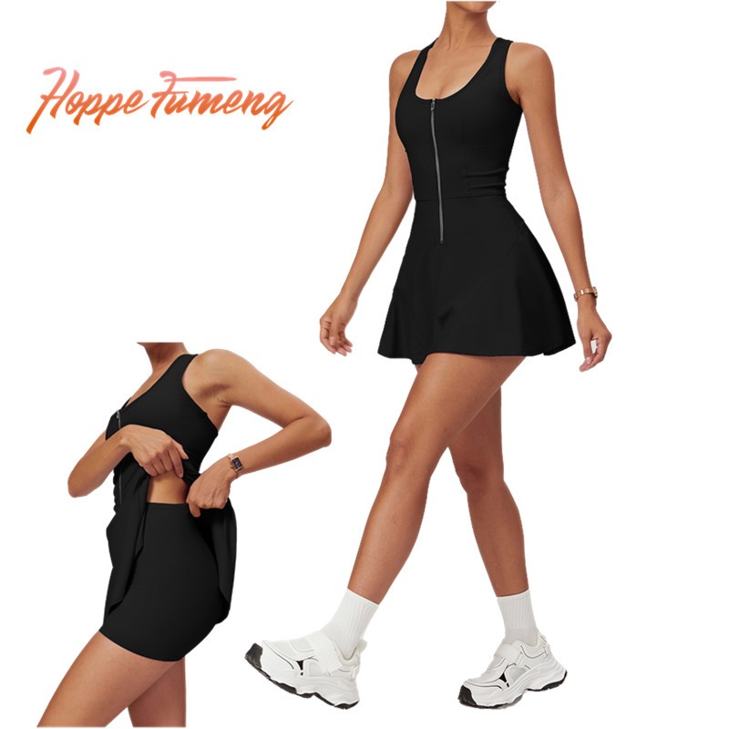 Hope Fumengชุดกีฬาบุนวมผู้หญิงมีซิปกางเกงขาสั้นด้านหน้าและกระเป๋าด้านใน
