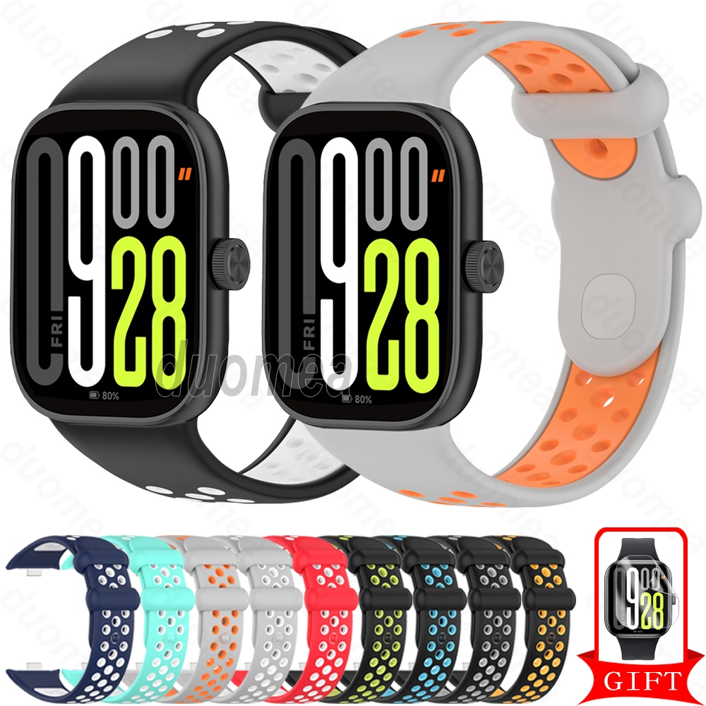 สายรัดซิลิโคนสร้อยข้อมือสีคู่สายรัดข้อมืออุปกรณ์เสริมสําหรับ Redmi Watch 6 5 4 / Xiaomi Smart Band 10 9 8 Pro